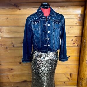 Junior size Denim Jacket with Studded Detail Girls 16 or x small adult